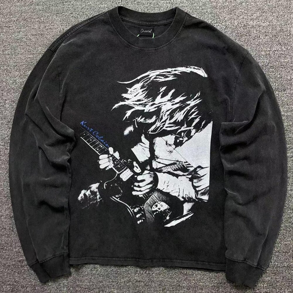 CHOOOSELF Nirvana Themed Retro Long Sleeve T Shirt